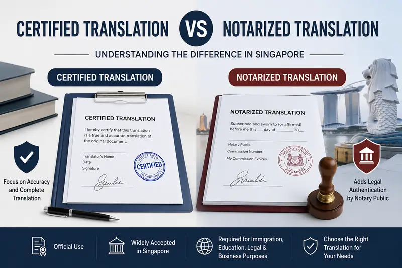 Certified Translation vs Notarized Translation Singapore